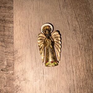 Gold Angel Brooch with Halo